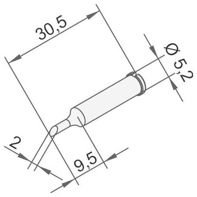 Spajkalna konica Ersa 0102ADLF20 poševno odrezana, 2 mm, 1 kos