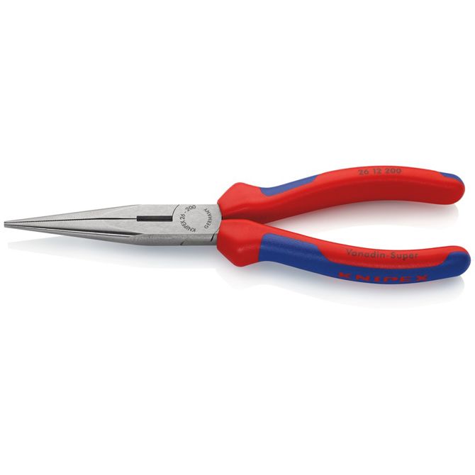 Klešče z ostrim nosom Knipex  26 12 200 (rdeče/modre, nazobčani ročaji)