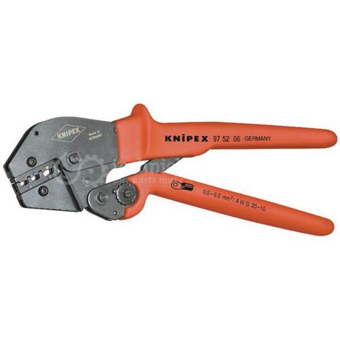 Klešče za stiskanje Knipex 97 52 06 (rdeče/črne, za kabelske čevlje itd. od 0,5 do 6 mm²)