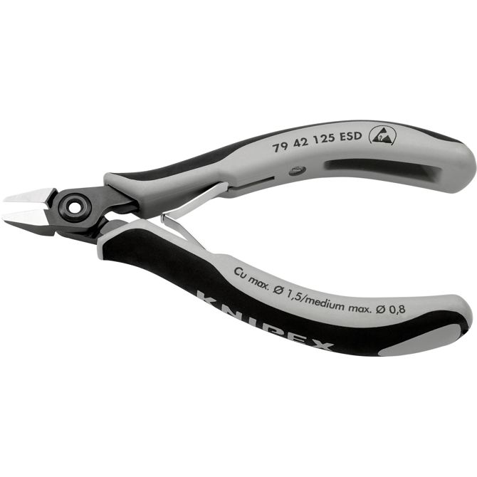 Stranske rezalne klešče brez fasete Knipex  79 42 125 ESD 125 mm