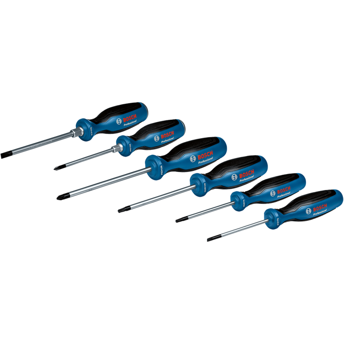 Komplet izvijačev Bosch SL/PH/PZ/TX Professional, 6-delni (moder/črn, 2x z udarno kapico)