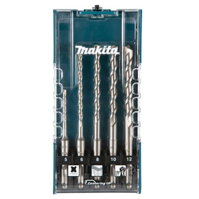 Komplet udarnih svedrov Makita SDS-plus , 5-delni (Ø 5 / 6 / 8 / 10 / 12 mm, delovna dolžina 50 mm / 100 mm)