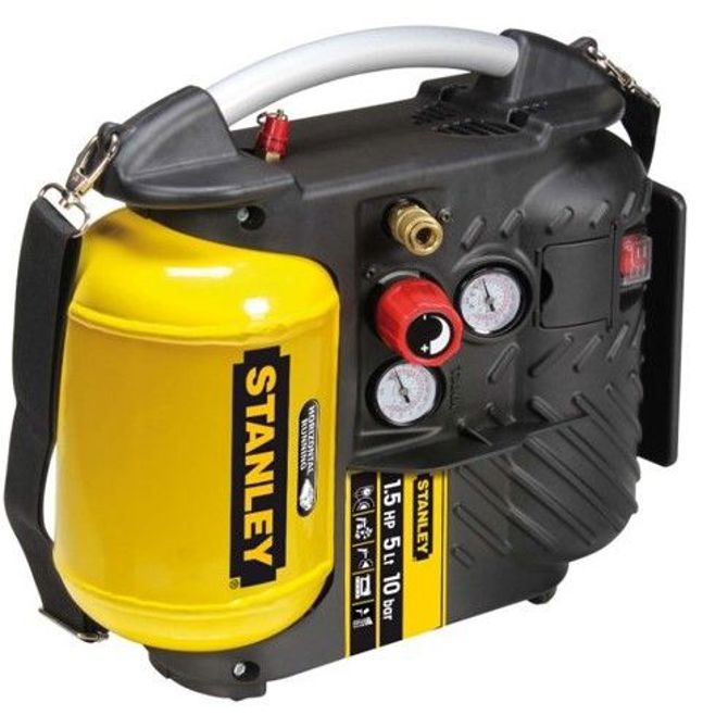 KOMPRESOR PRENOSNI 5L, 230V, 1,1KW, 10 BARDVA UGRAJENA MERILNIK TLAKA NA NAD.PLOŠČI Stanley DN200-10-5