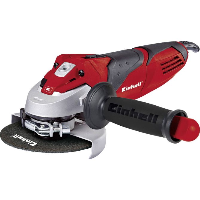 Kotni brusilnik Einhell TE-AG 125/750 komplet (rdeč/črn, 750 W, kovček)