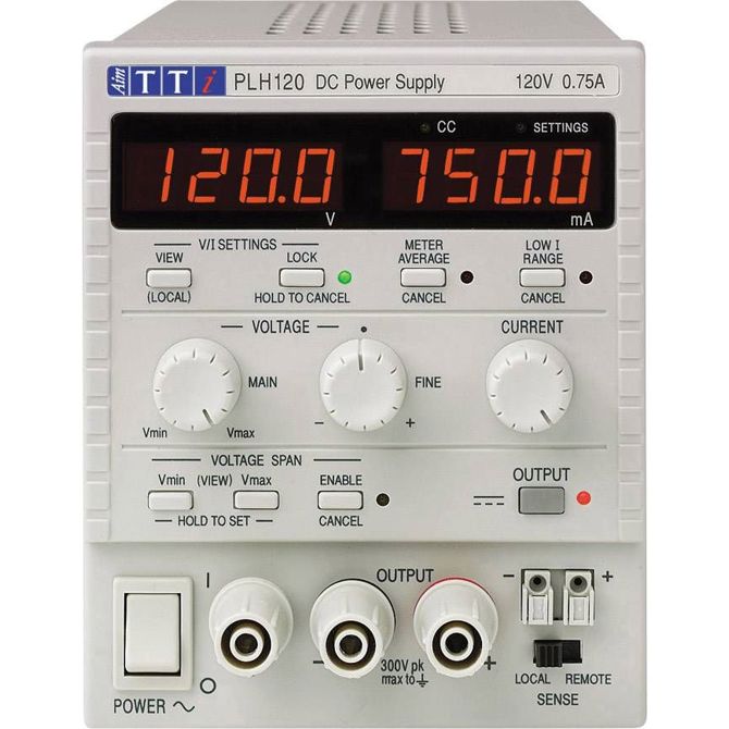 Laboratorijski napajalnik, nastavljiv Aim TTi PLH120 0 - 120 V 0 - 0.75 A 90 W št. izhodov 1 x