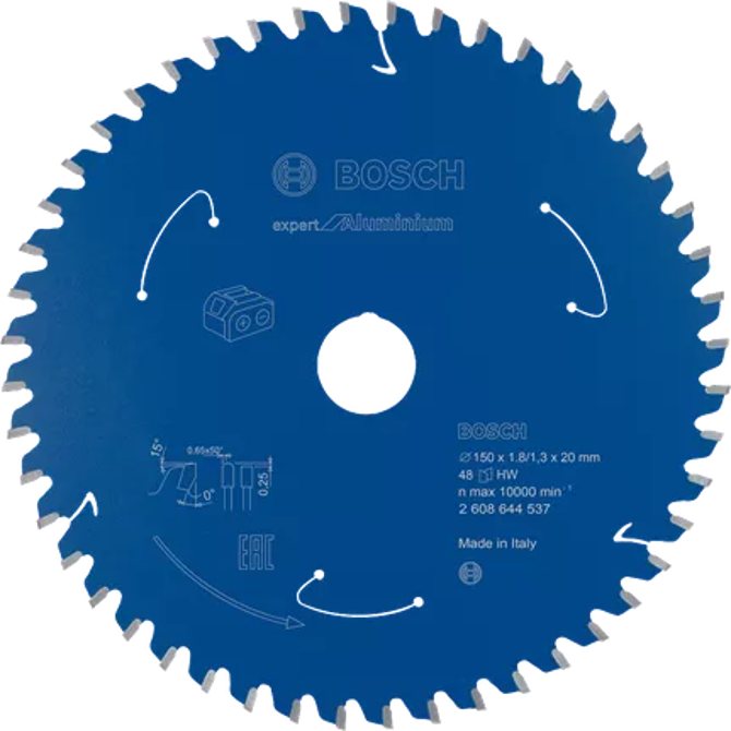 List krožne žage Bosch Expert za aluminij, Ø 150 mm, 48 zob (izvrtina 20 mm, za akumulatorske krožne žage)