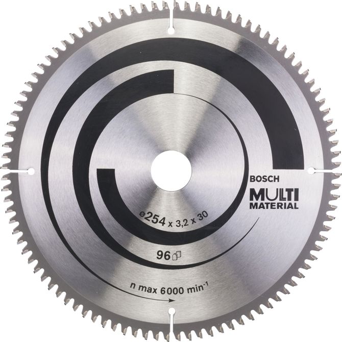 List za krožno žago Bosch večnamenski, Ø 254 mm, 96 zob (izvrtina 30 mm, za kotne in kotne žage)