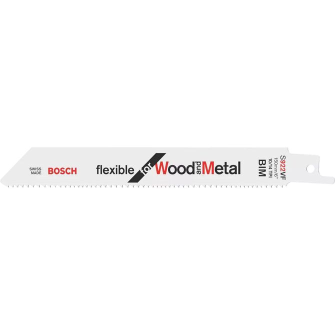 List za sabljasto žago Bosch S 922 VF, za les in kovino, dolžina 150 mm, 25 kosov, univerzalni vpetje