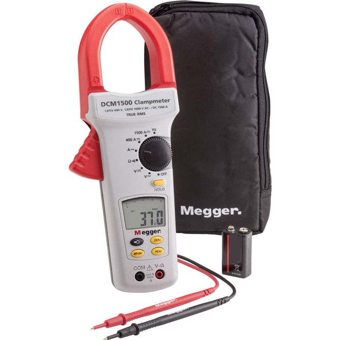 Ročni digitalni multimeter (tokovne klešče) Megger DCM1500, kalibracija narejena po: delovnih standardih, CAT IV 600 V 