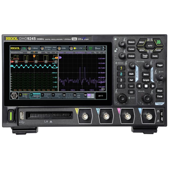 Rigol DHO924S digitalni osciloskop  250 MHz  1.25 GSa/s 50 Mpts 12 Bit  1 kos