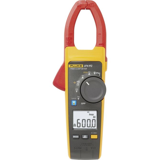 Digitalni ročni multimeter (tokovne klešče) Fluke-374 FC, kalibracija narejena po: delovnih standardih, CAT III 1000 V, CAT IV 600 V