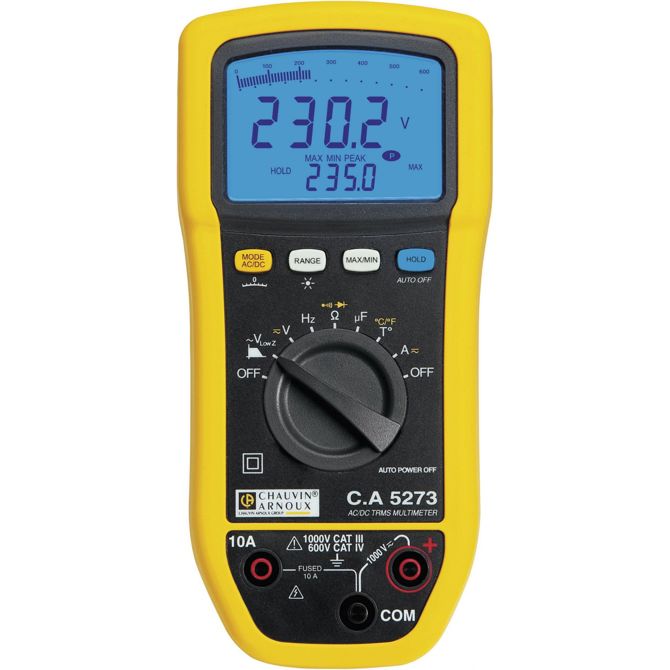 Ročni digitalni multimeter Chauvin Arnoux C.A 5273, kalibracija narejena po: delovnih standardih, zaščiten pred škropljenjem vode