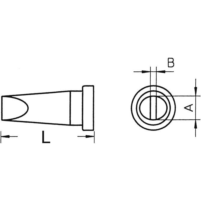 Spajkalna konica v obliki dleta, ravna Weller LT-B velikost konice 2.4 mm vsebuje 1 kos