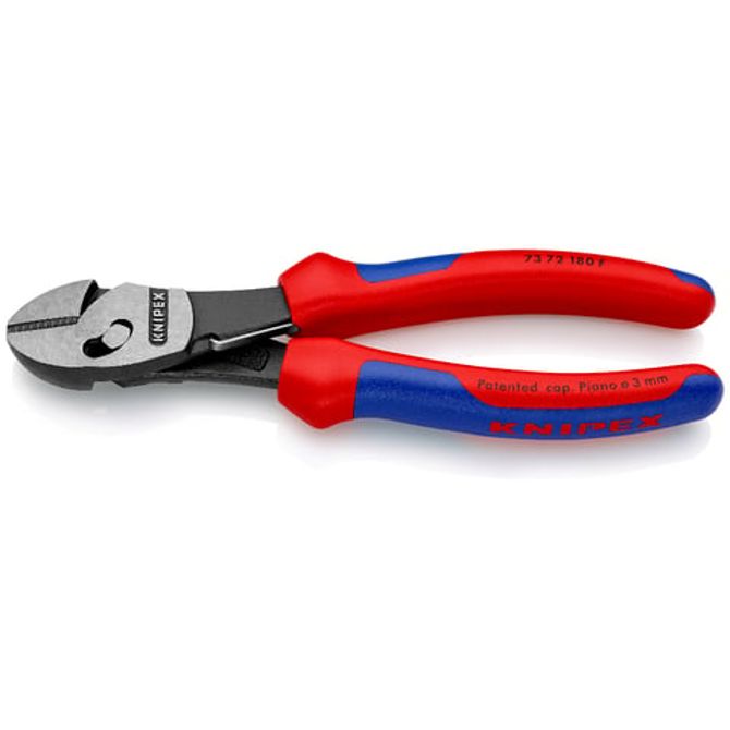 Stranske klešče Knipex TwinForce  (rdeče/modre, 7372180F, z odpiralno vzmetjo)