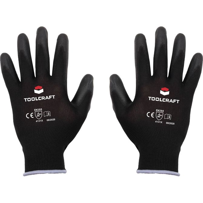TOOLCRAFT TO-5621547  poliester, poliuretan delovne rokavice Velikost (rokavice): 9 EN 388   CAT II 1 Par