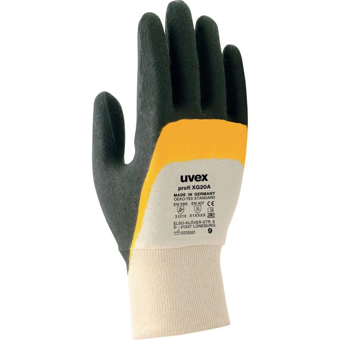 Delovne rokavice Uvex profi ergo XG 20A, velikost 8, nitrilni premaz Xtra-Grip, EN 388:2016 - 1 Par