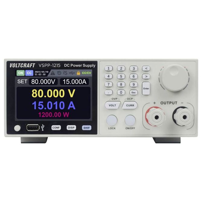 Laboratorijski napajalnik Voltcraft VSPP-1215, 0–150 V DC, 0–20 A, 1200 W, programabilen, USB in LAN