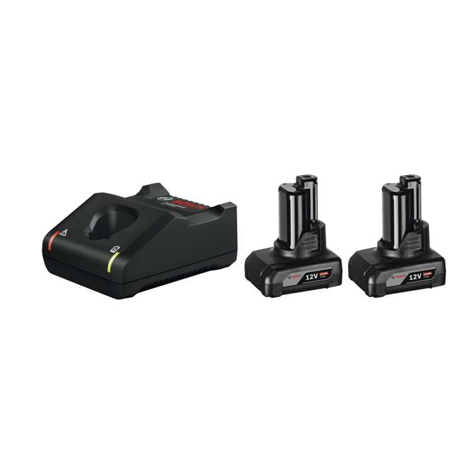 Začetni komplet Bosch 12V z baterijo (2x GBA 12V 6,0 Ah + GAL 12V-40 Professional) (črna, 2x baterija + polnilnik)