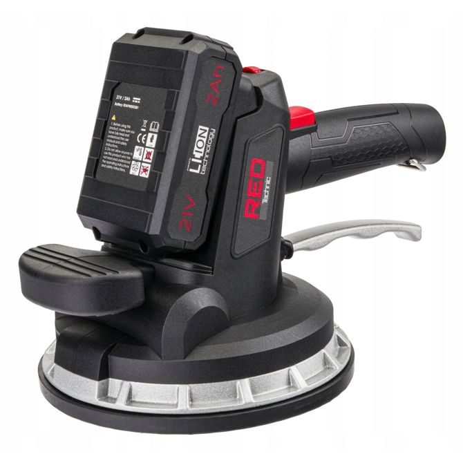 Vakuumska akumulatorska vibracijska plošča Red Technic za polaganje keramike 2x2Ah 180mm 21 V 5