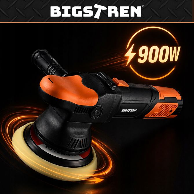 Polirni stroj Bigstren 900W rotacijski, dvojno delovanje, regulacija hitrosti, 125/150 mm plošči, 8 m kabel 5