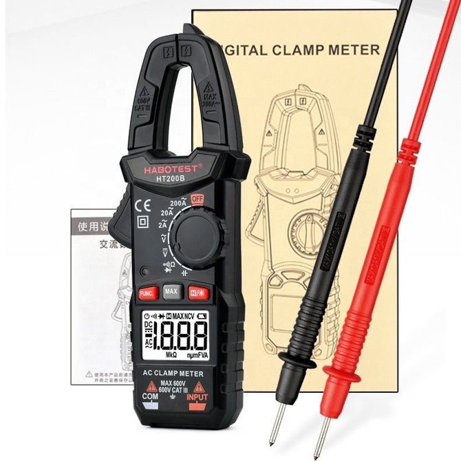 Digitalne tokovne merilne klešče LCD multimeter HT200B 2
