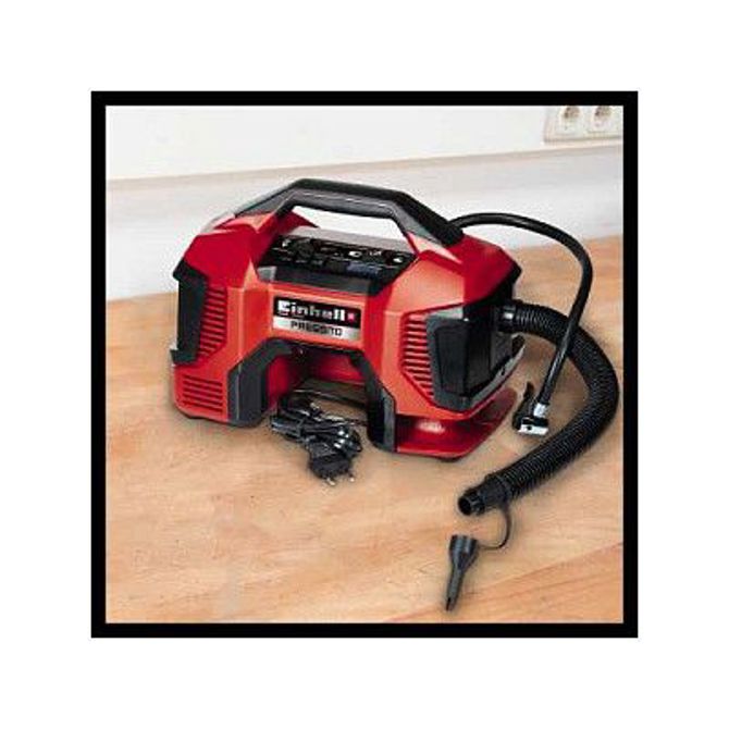 Akumulaotrski hibridni kompresor Einhell Power X-Change Pressito, 18 V/220 V, brez baterije in polnica, rdeča/črn 5