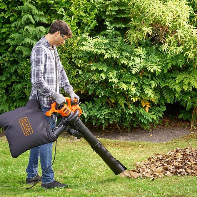Električni puhalnik/sesalnik listja 3 v 1 Black & Decker BEBLV260-QS, 2.600 W, do 40 l zbiralnika, črna/oranžna 3