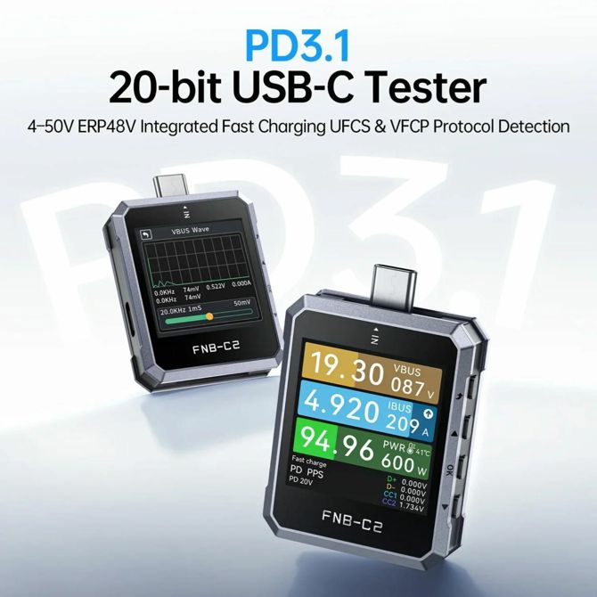 Fnirsi tester USB napajanja TipC E-Marker FNB-C2 3