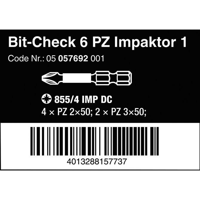 Komplet nastavkov/svedrov Wera Bit-Check 6 PZ  1 1/4, 6 kosov (z diamantnim premazom, izjemno vzdržljiv) 2