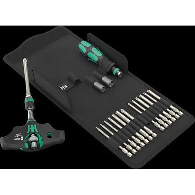 Komplet mobilnih vijačnih nastavkov Wera Kraftform Kompakt 400 RA SHK Set 1  z ragljo (črno/zelen, 1/4 19-delni) 2
