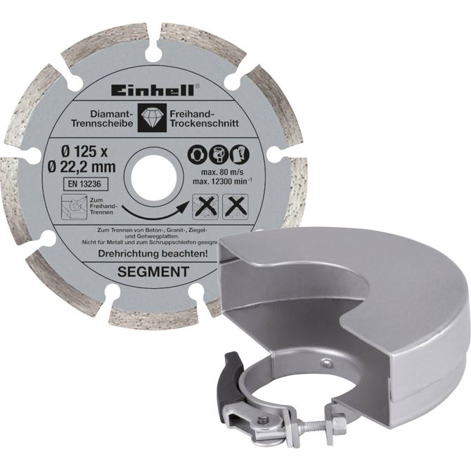 Kotni brusilnik Einhell TE-AG 125/750 komplet (rdeč/črn, 750 W, kovček) 6