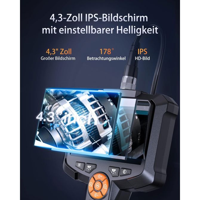 LCD enoročna endoskopska inšpekcijska kamera 8 LED z Full HD monitorjem 5m 3