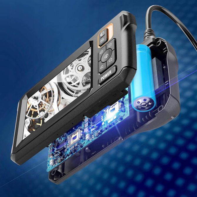 LCD LED 8mm Full HD endoskopska inšpekcijska kamera z monitorjem 5m IP67 2