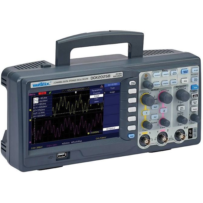 Metrix DOX 2025B digitalni osciloskop  20 MHz 2-kanalni 500 MSa/s 32 kpts 8 Bit digitalni osciloskop (dso) 1 kos 4