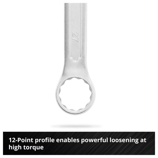 Kombinirani ključi Einhell 370521 19-delni, 6–27 mm, 12-kraki profil, CrV jeklo, E-Case SF vložek 5
