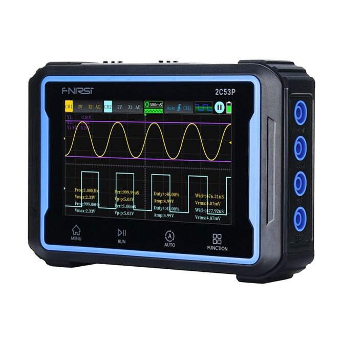 Prenosni 3-v-1 osciloskop FNIRSI 2C53P z zaslonom na dotik 4,3" 2