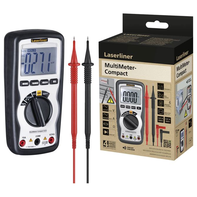 Profesionalni multimeter z vsemi funkcijami za natančne električne meritve - Uporaba recikliranega materiala za trajnost Laserliner MultiMeter-Compact ročni multimeter 3