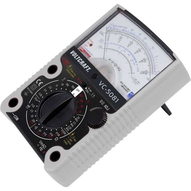 Ročni analogni multimeter VOLTCRAFT VC-5081, kalibracija narejena po: delovnih standardih CAT III 500 V 2