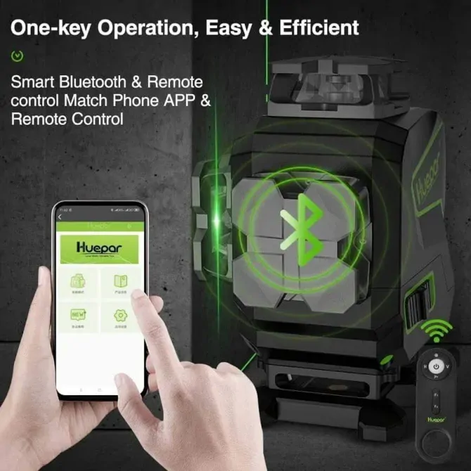 S02CG PRO8 linijski gradbeni laserski nivelir Huepar bluetooth 4