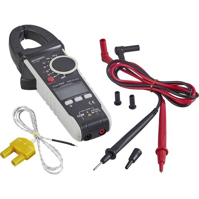 Ročni digitalni multimeter (tokovne klešče) VOLTCRAFT, kalibracija narejena po: ISO, CAT III 600 V, število znakov na zaslonu: 4000 5