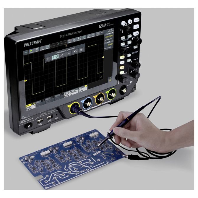 Digitalni osciloskop VOLTCRAFT ADO-5004   500 MHz  2.5 GSa/s 250 Mpts 12 Bit digitalni osciloskop (dso) 1 kos 6