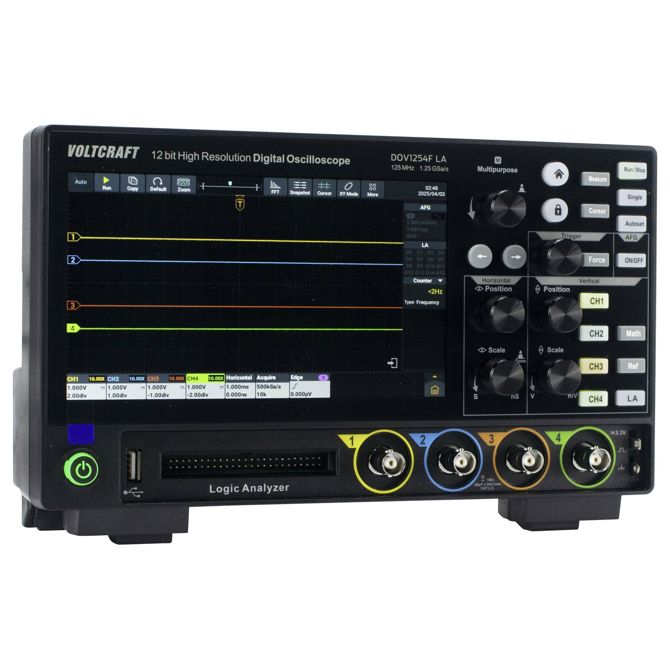 Digitalni osciloskop Voltcrat DOV1254F LA 125 MHz 4-kanalni 1.25 GSa/s 100 Mpts 12 Bit 2