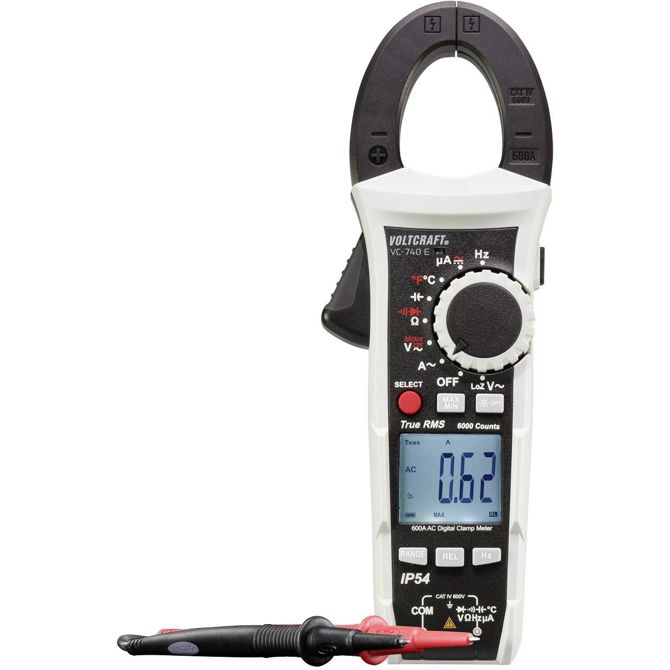 Ročni digitalni multimeter (tokovne klešče) VOLTCRAFT VC740, kalibracija narejena po: ISO, zaščita proti špricani vodi (IP54) 2
