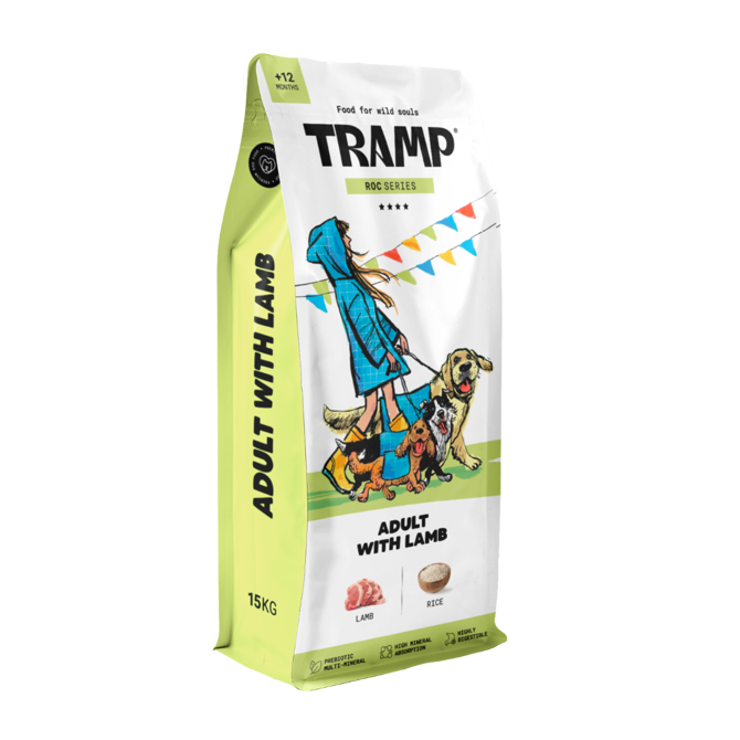 Tramp Roc Adult Lamb - suha hrana za odrasle pse z jagnjetino, 15 kg