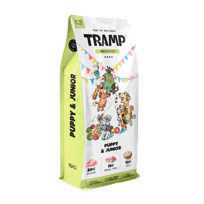 Tramp Roc Puppy&Junior - suha hrana za pasje mladiče in mlajše pse, 15 kg