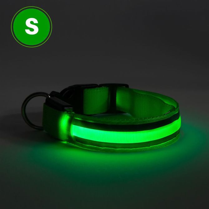 Yummie ovratnica z LED osvetlitvijo - USB z baterijo - velikost S (43cm) - zelena