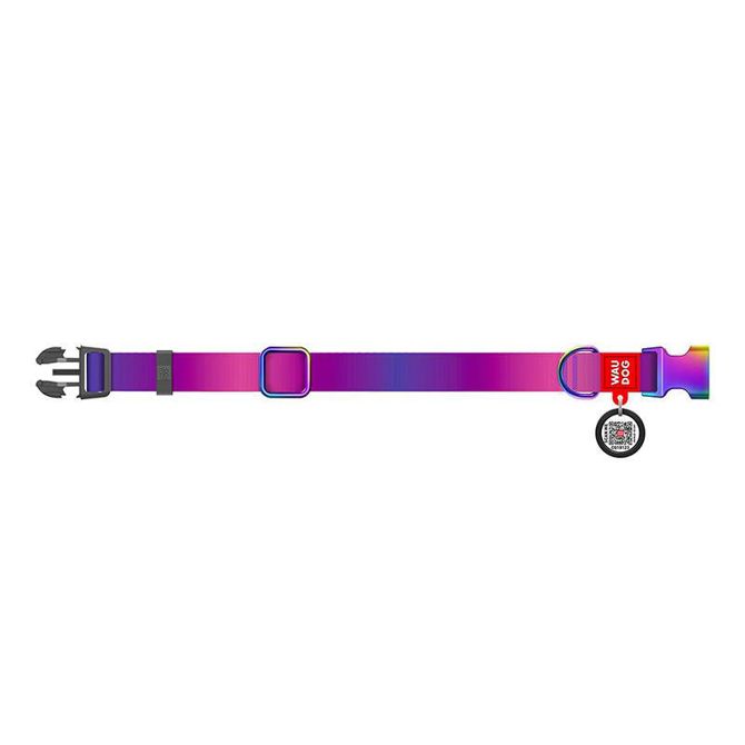 Najlonska pasja ovratnica s QR kodo WAUDOG 15 mm široka, 25-35 cm dolga vijolična 4