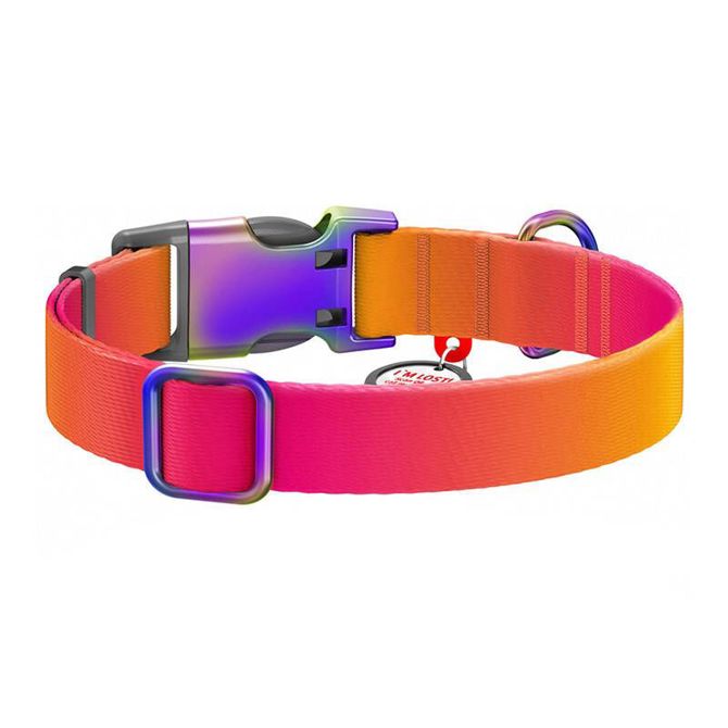 Waudog gradient najlonska pasja ovratnica s QR kodo, oranžna, velikost L 3