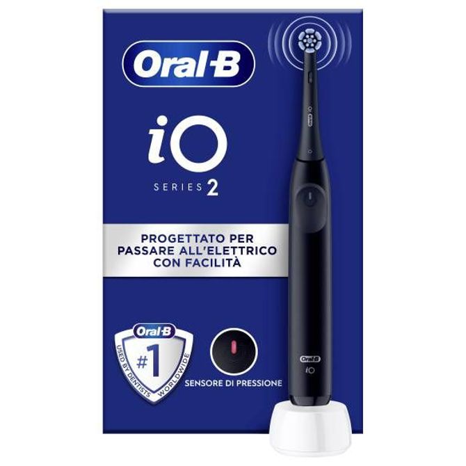 Električna zobna ščetka Oral-B iO2 Series 2 Night Black, 2D čiščenje, 3 programi, litij-ionska baterija, nadzor tlaka