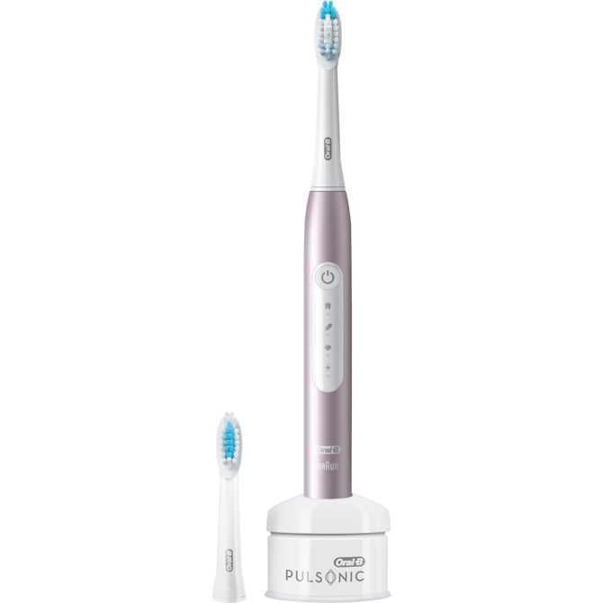 Električna zobna ščetka Oral-B Pulsonic Slim Luxe 4100 rožnato zlata, sonična tehnologija, 3 programi, 31.000 nihajev/min, 2-minutni časovnik, polnilna baterija Ni-MH